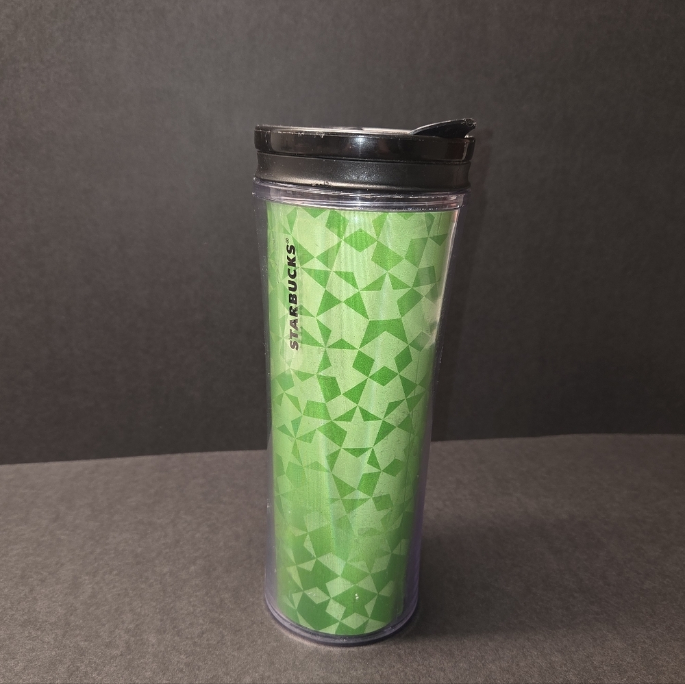 Starbucks 2011 16oz Insulated Green Holographic Coffee Travel Mug